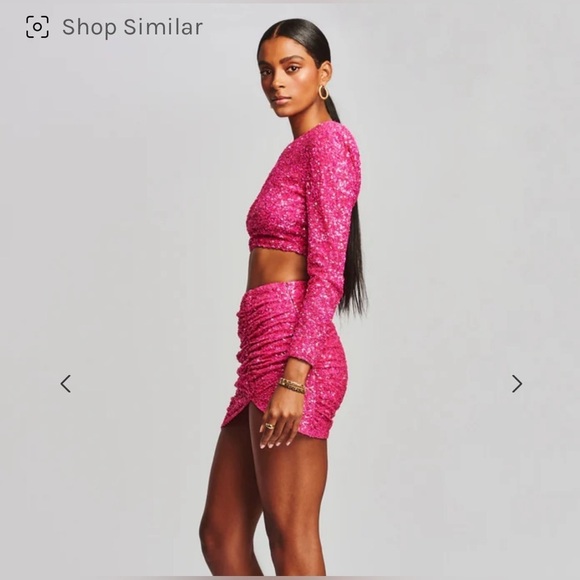 Retrofete 🩷 sequin crop top in‎ fuchsia. NWT Medium - Picture 5 of 12